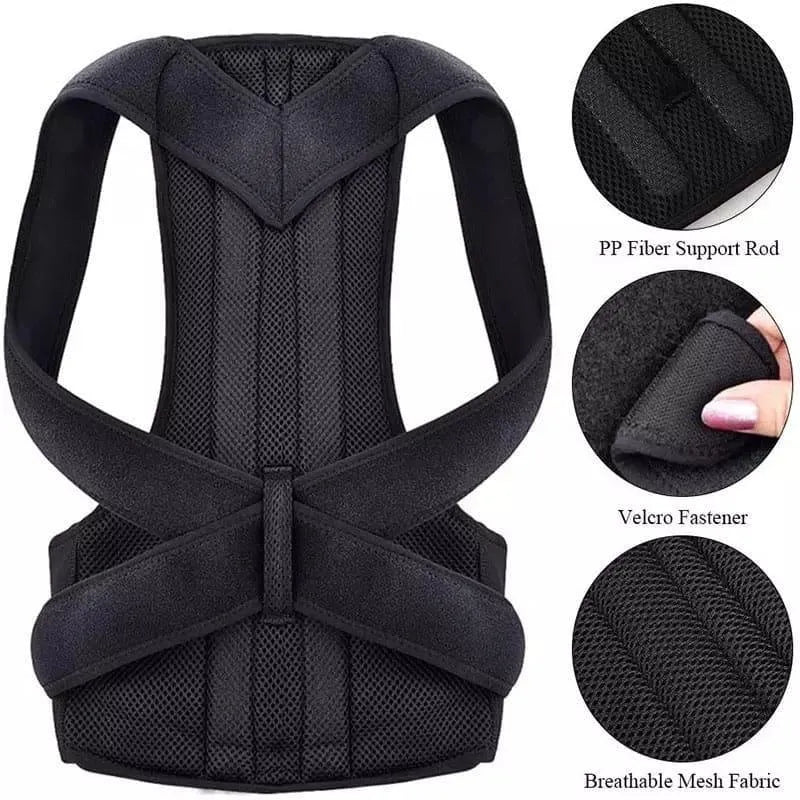 Adjustable Posture Corrector Belt – Back Support Shoulder Brace for Pain Relief & Spine Alignment